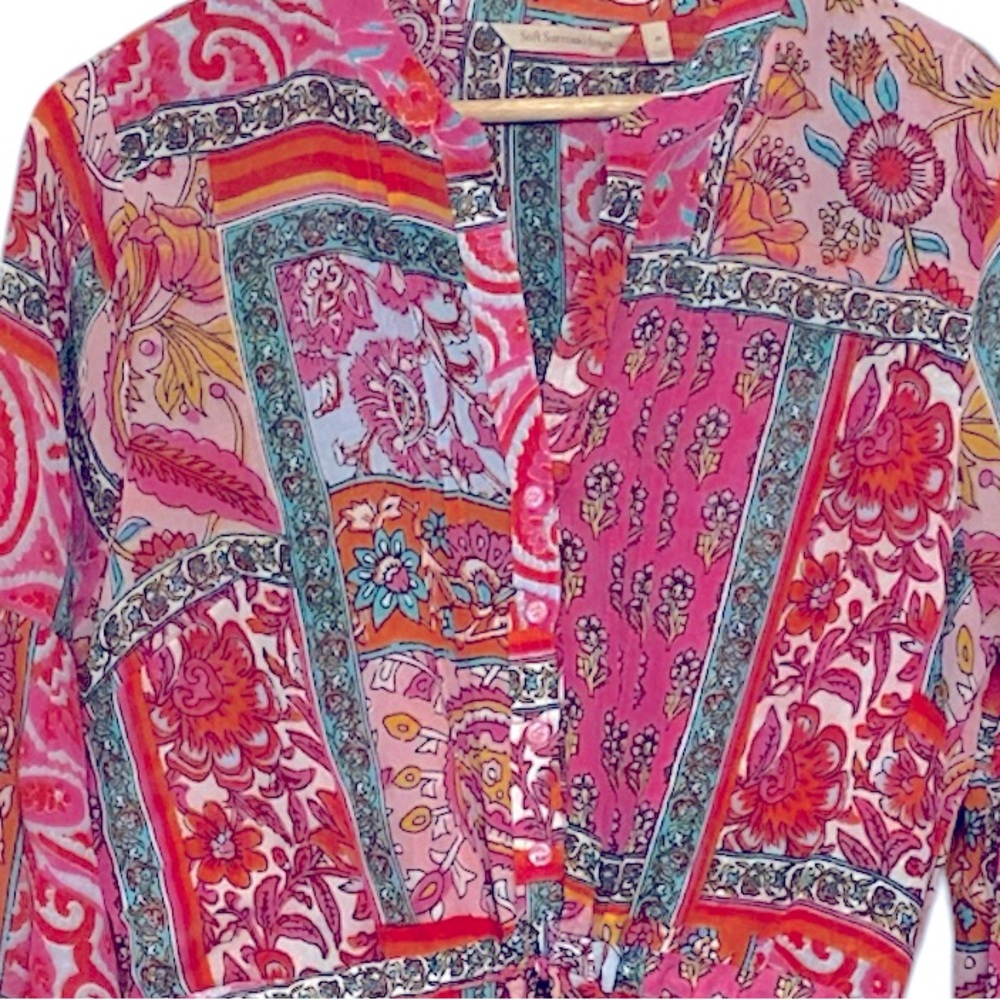 Soft Surroundings Drea Floral Patchwork Tiered Dr… - image 4